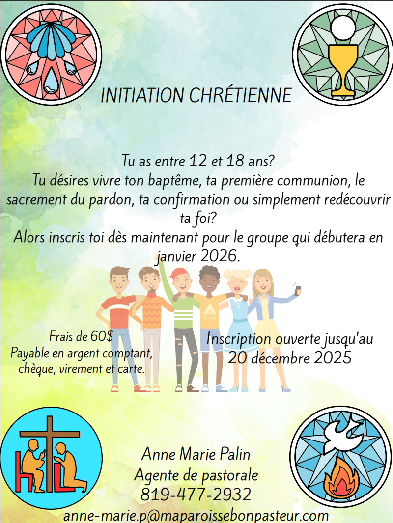 2025 2026 Inscription initiation chretienne Ados